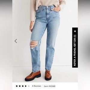 Madewell curvy perfect vintage jeans size 28